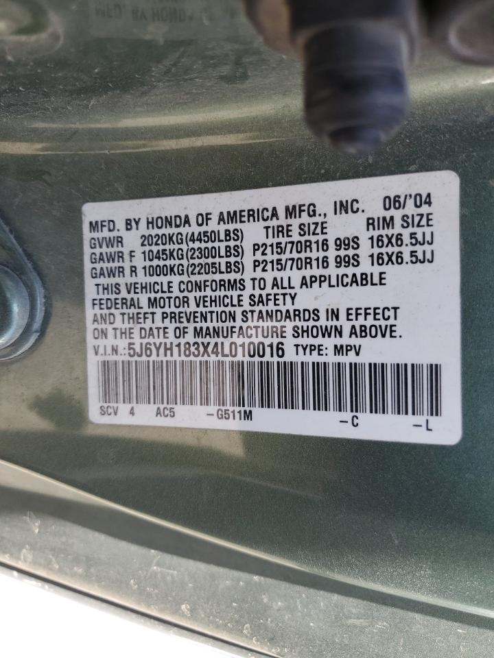 2004 Honda Element Lx VIN: 5J6YH183X4L010016 Lot: 65453705