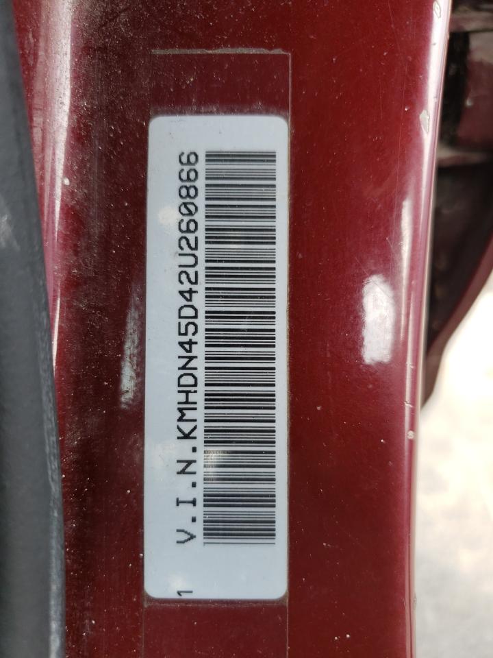 2002 Hyundai Elantra Gls VIN: KMHDN45D42U260866 Lot: 65590545