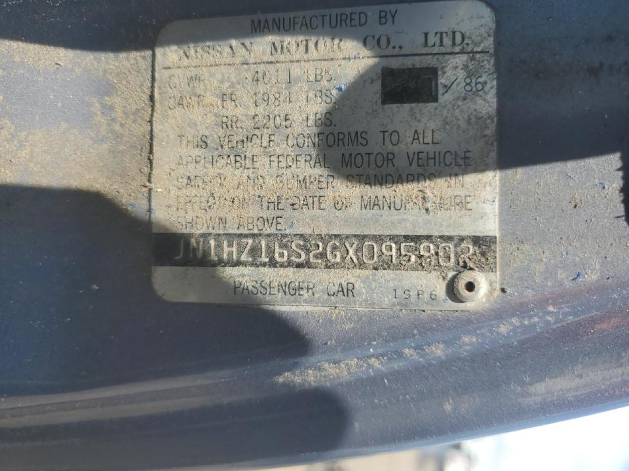 1986 Nissan 300Zx 2+2 VIN: JN1HZ16S2GX095902 Lot: 63410585