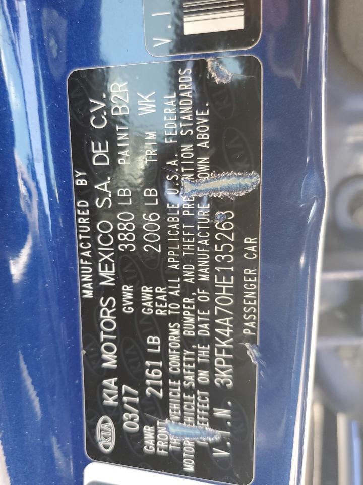 3kpfk4a70he135263 3KPFK4A70HE135263 2017 Kia Forte Lx
