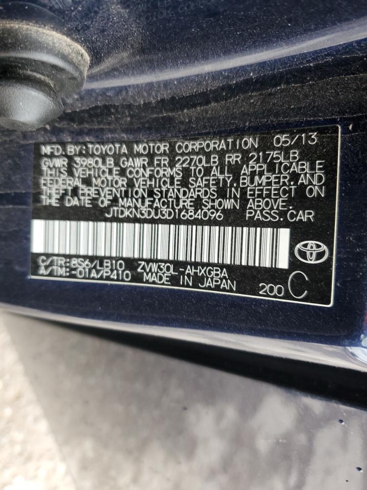 2013 Toyota Prius VIN: JTDKN3DU3D1684096 Lot: 65074495