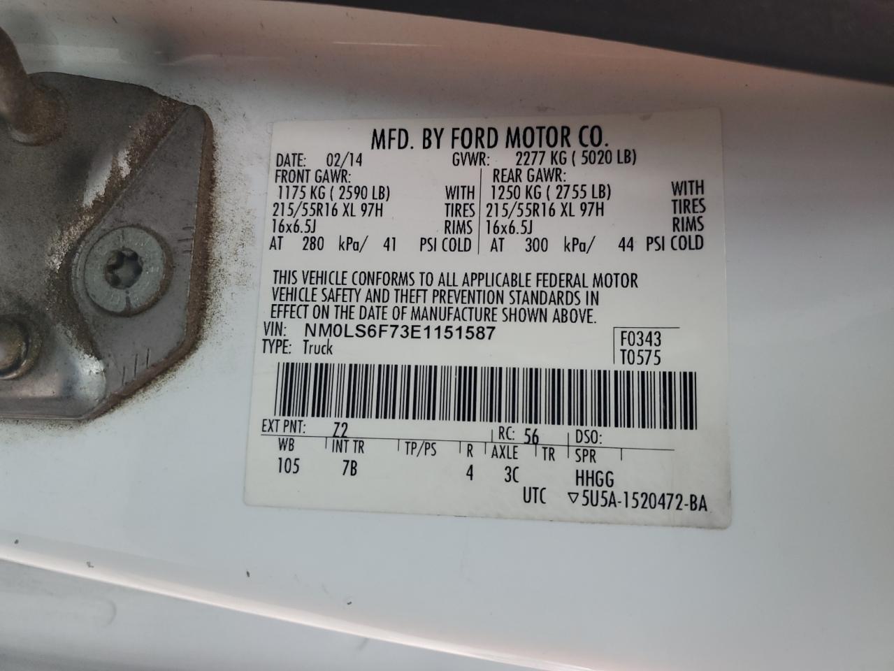 2014 Ford Transit Connect Xlt VIN: NM0LS6F73E1151587 Lot: 65414695