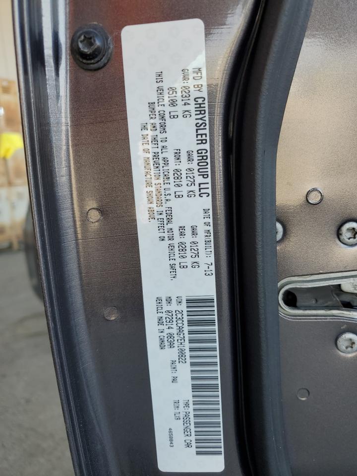 2014 Chrysler 300 VIN: 2C3CCAAG7EH100822 Lot: 63662375