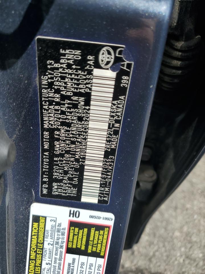 2014 Toyota Corolla L VIN: 2T1BURHE5EC062024 Lot: 64925785