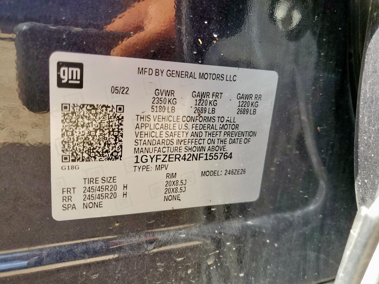 2022 Cadillac Xt4 Sport VIN: 1GYFZER42NF155764 Lot: 64875865