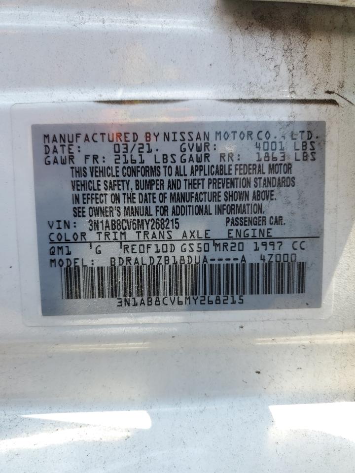 2021 Nissan Sentra Sv VIN: 3N1AB8CV6MY268215 Lot: 63379045