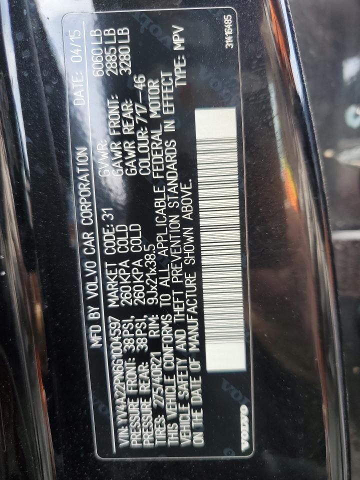 2016 Volvo Xc90 T6 VIN: YV4A22PN6G1004597 Lot: 65531115