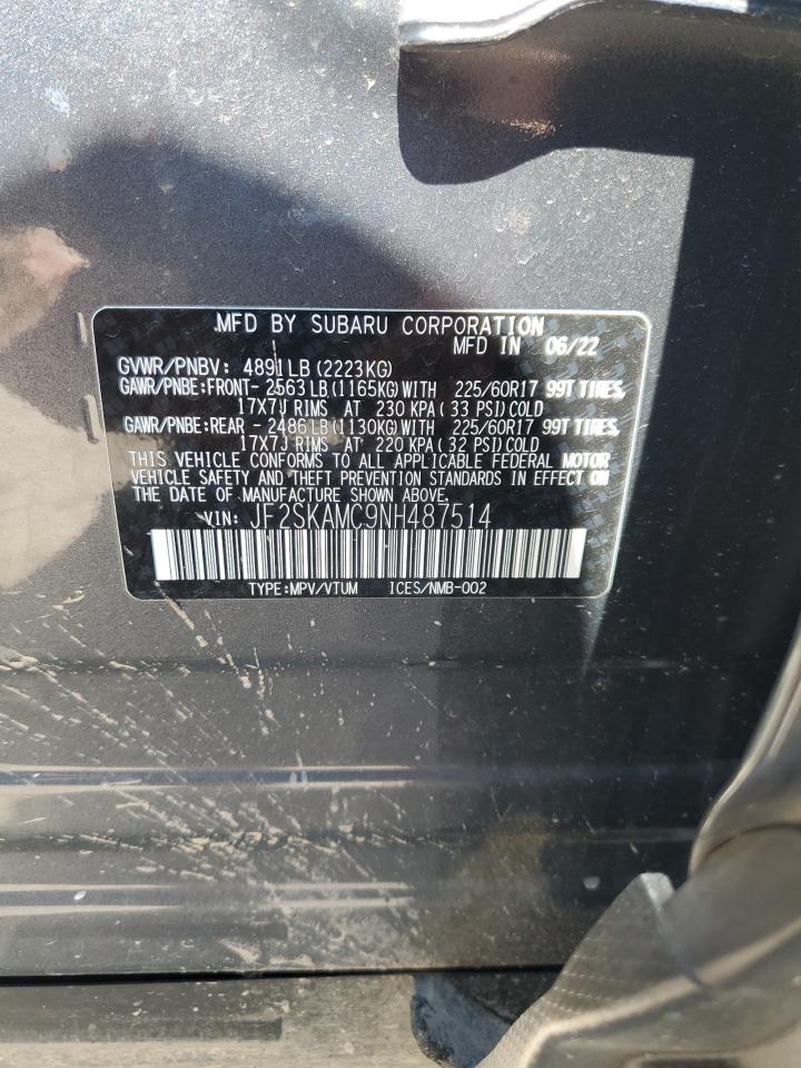 2022 Subaru Forester Wilderness VIN: JF2SKAMC9NH487514 Lot: 62876535