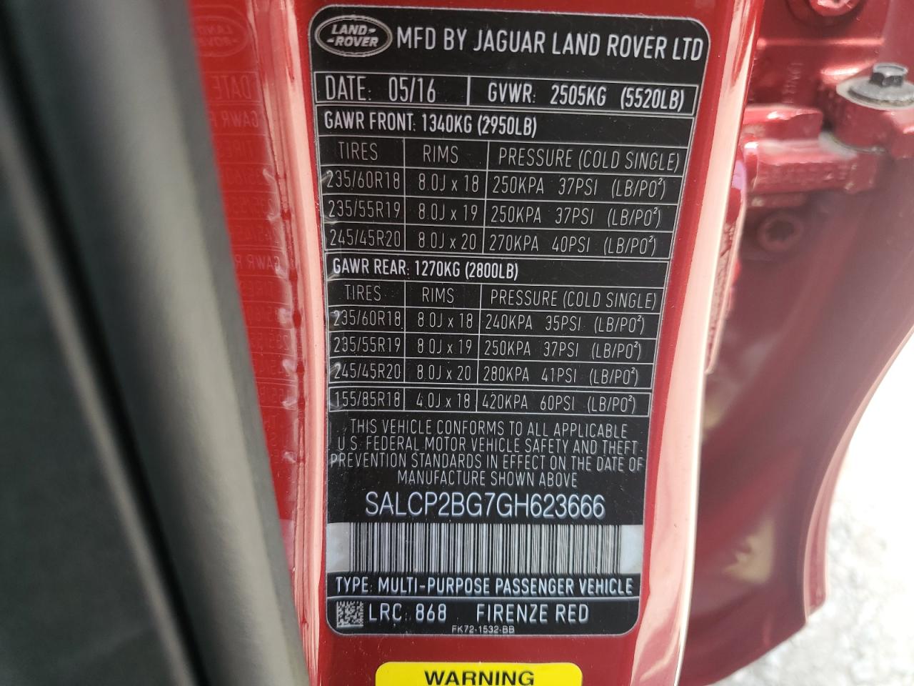 2016 Land Rover Discovery Sport Se VIN: SALCP2BG7GH623666 Lot: 64334065