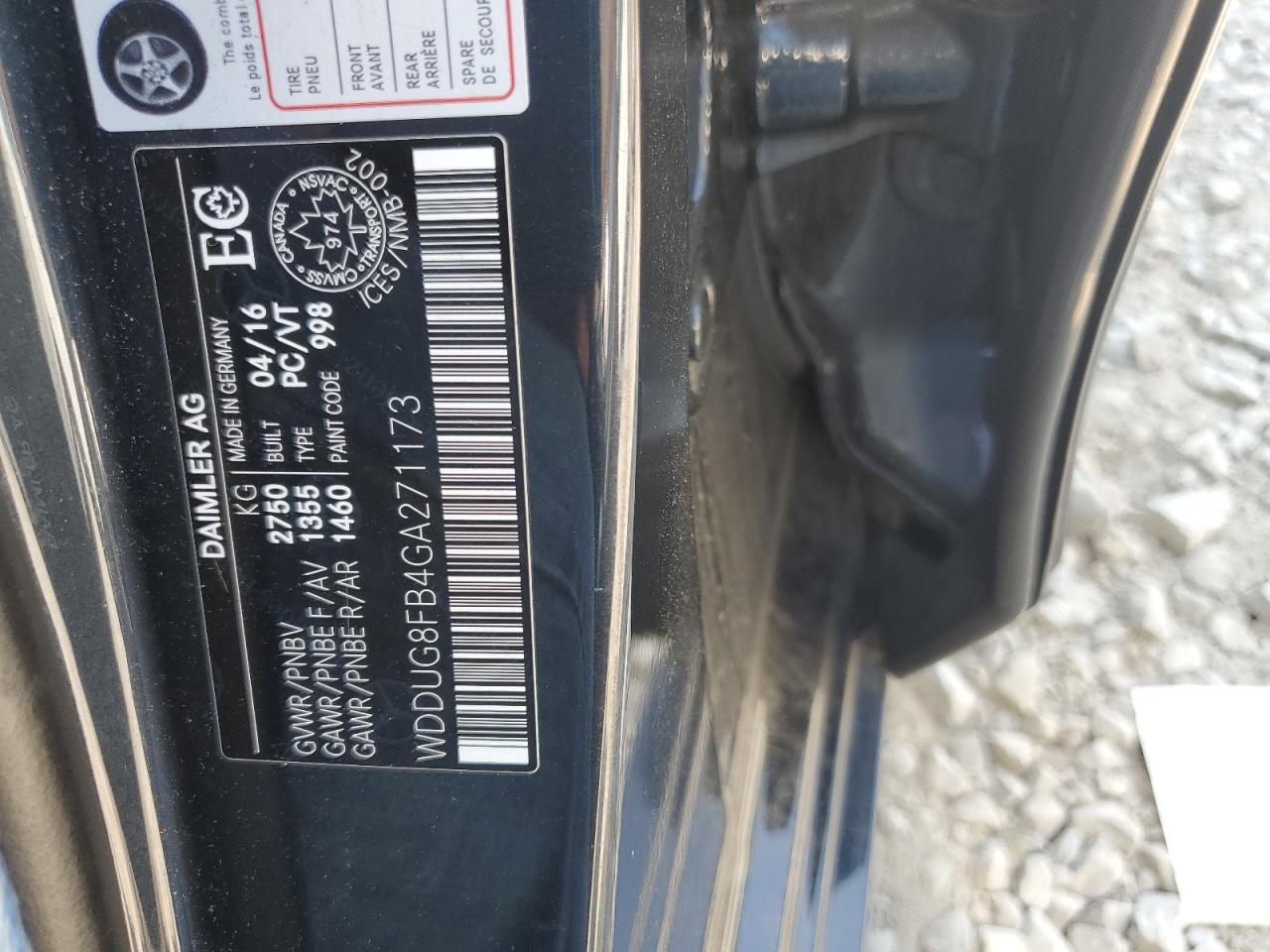 2016 Mercedes-Benz S 550 4Matic VIN: WDDUG8FB4GA271173 Lot: 64606965