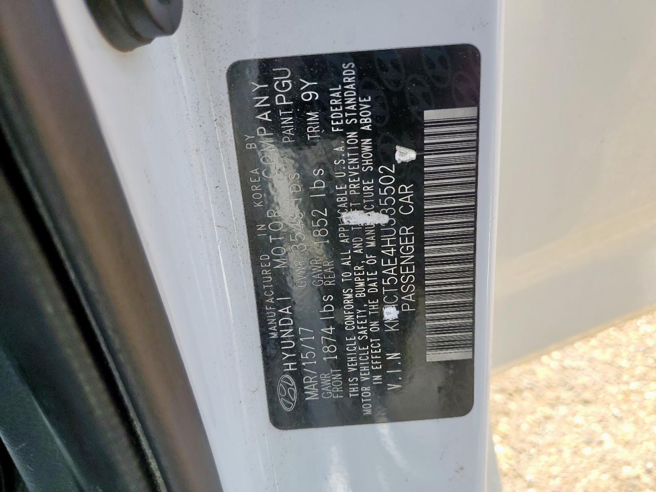 2017 Hyundai Accent Se VIN: KMHCT5AE4HU335502 Lot: 64504855