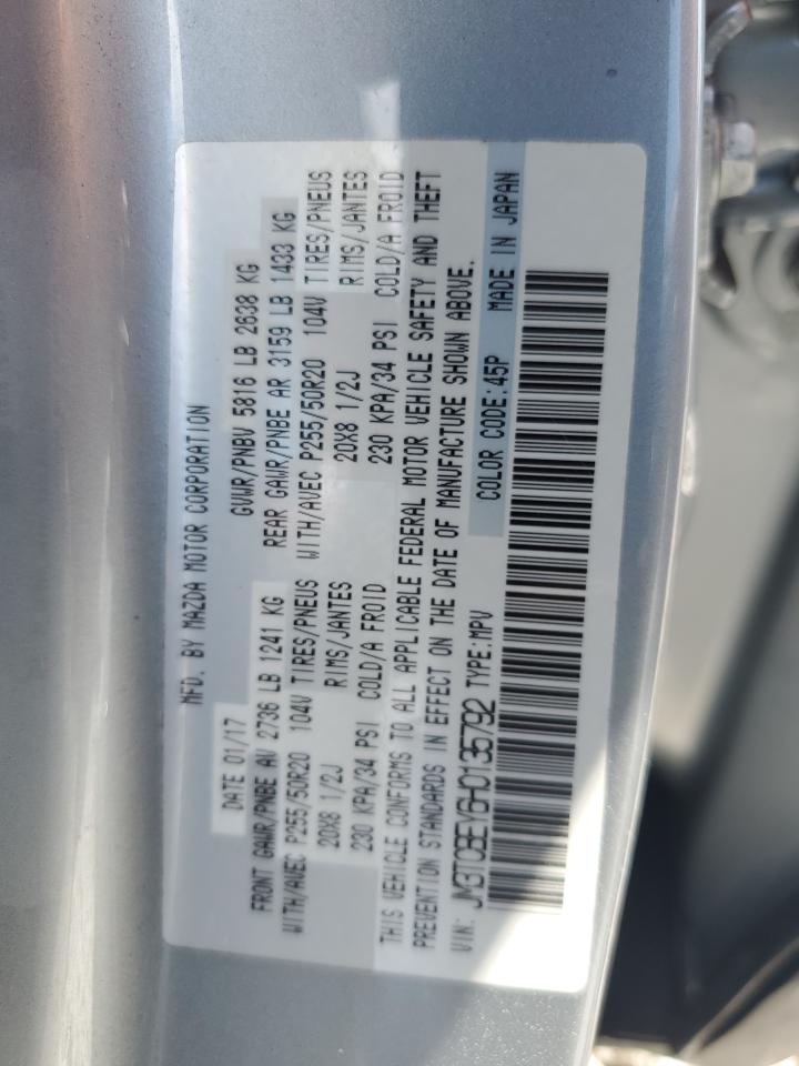 2017 Mazda Cx-9 Signature VIN: JM3TCBEY6H0135792 Lot: 64394335
