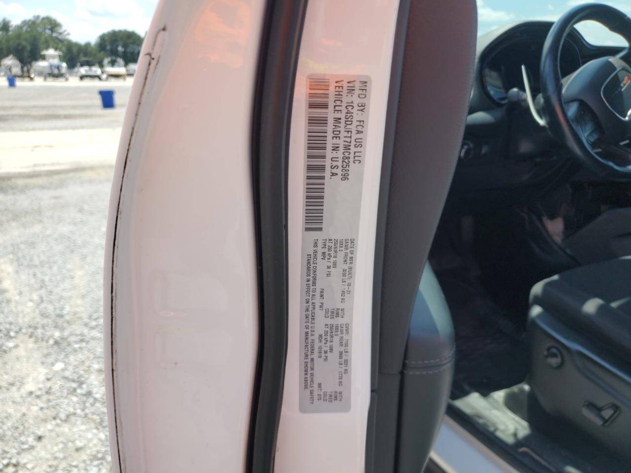 2021 Dodge Durango Pursuit VIN: 1C4SDJFT7MC825896 Lot: 61623595