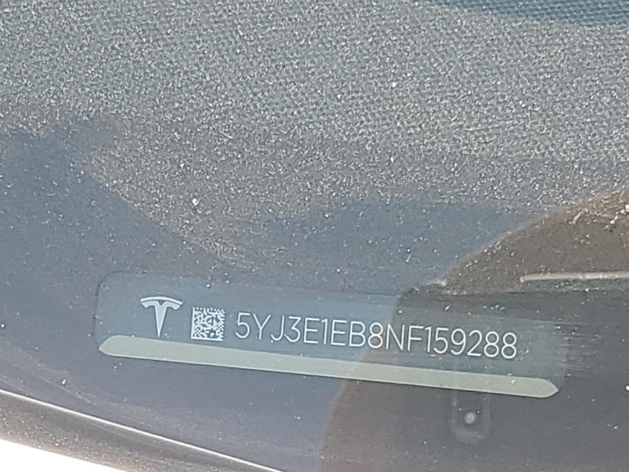 2022 Tesla Model 3 VIN: 5YJ3E1EB8NF159288 Lot: 63198065