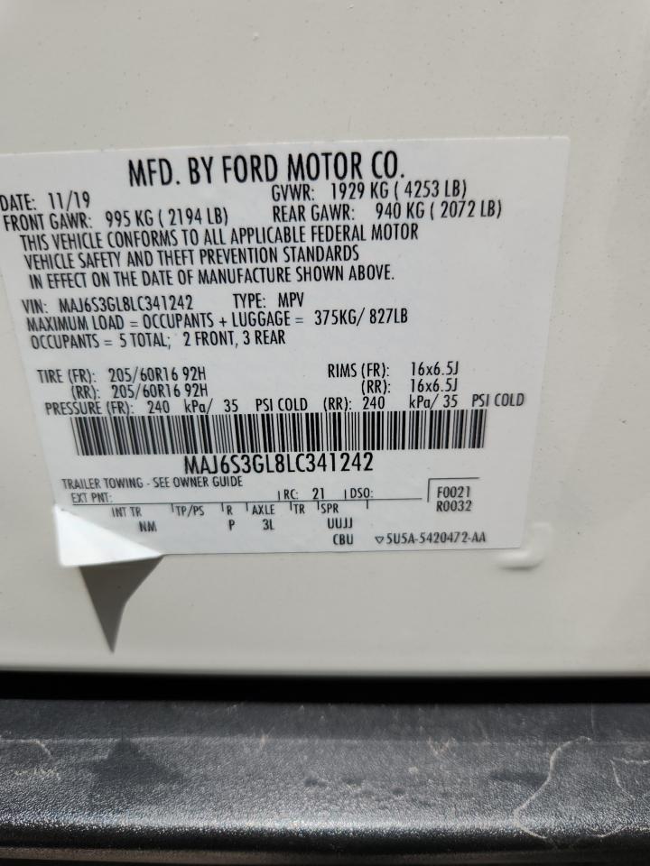 2020 Ford Ecosport Se VIN: MAJ6S3GL8LC341242 Lot: 64289425