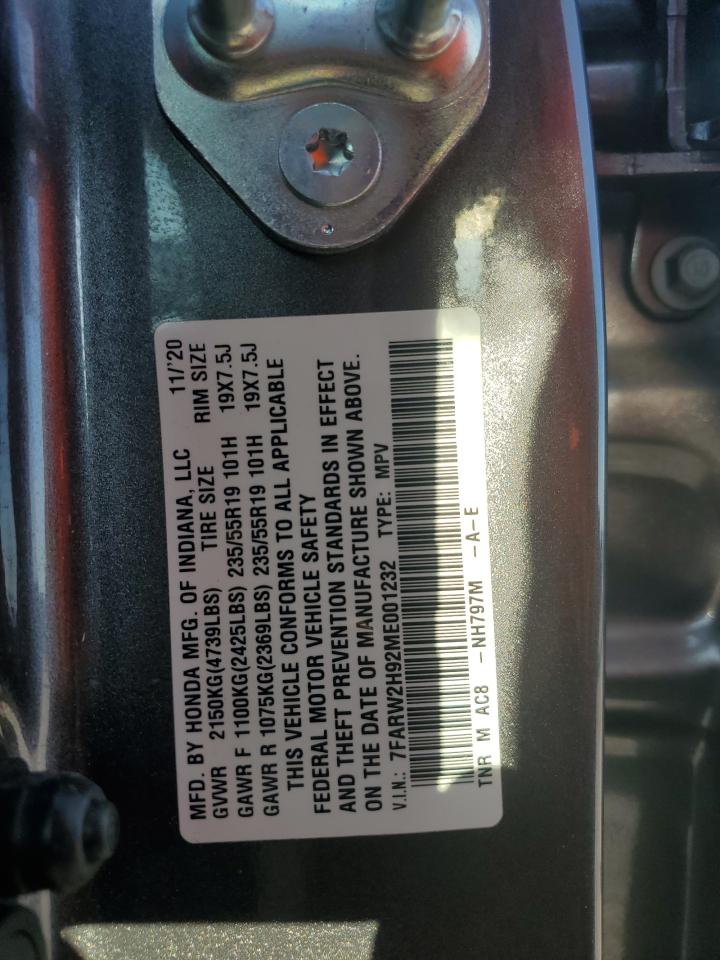2021 Honda Cr-V Touring VIN: 7FARW2H92ME001232 Lot: 63711385