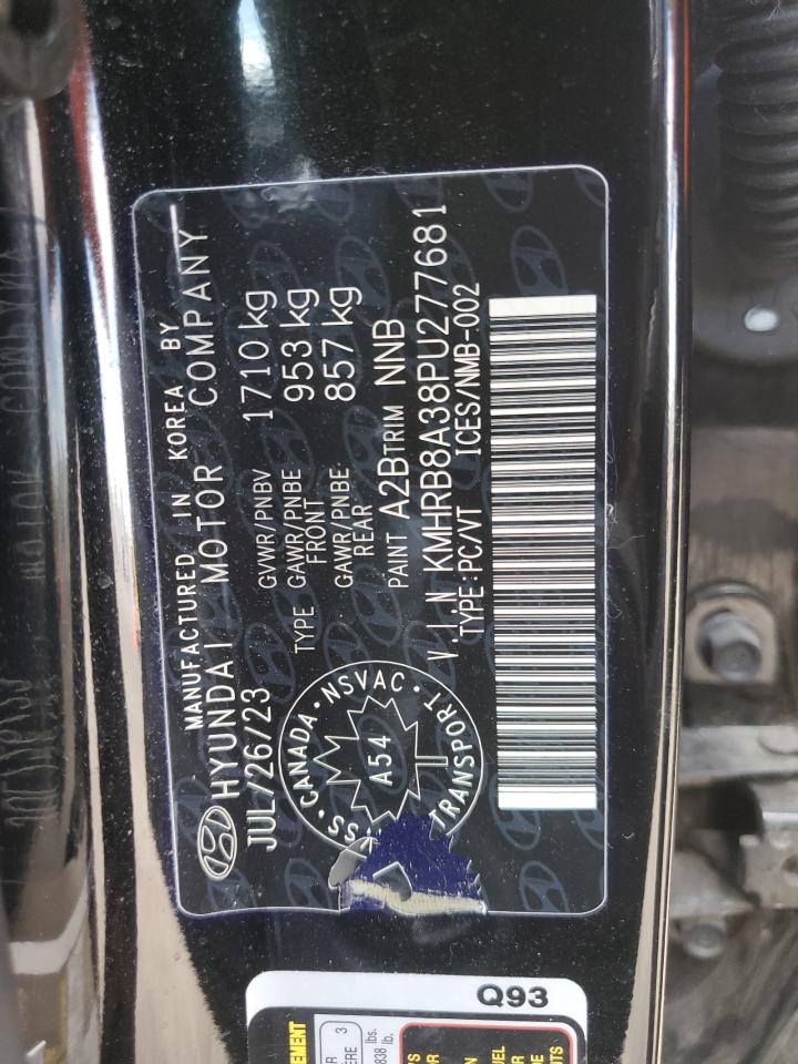 2023 Hyundai Venue Se VIN: KMHRB8A38PU277681 Lot: 63081955