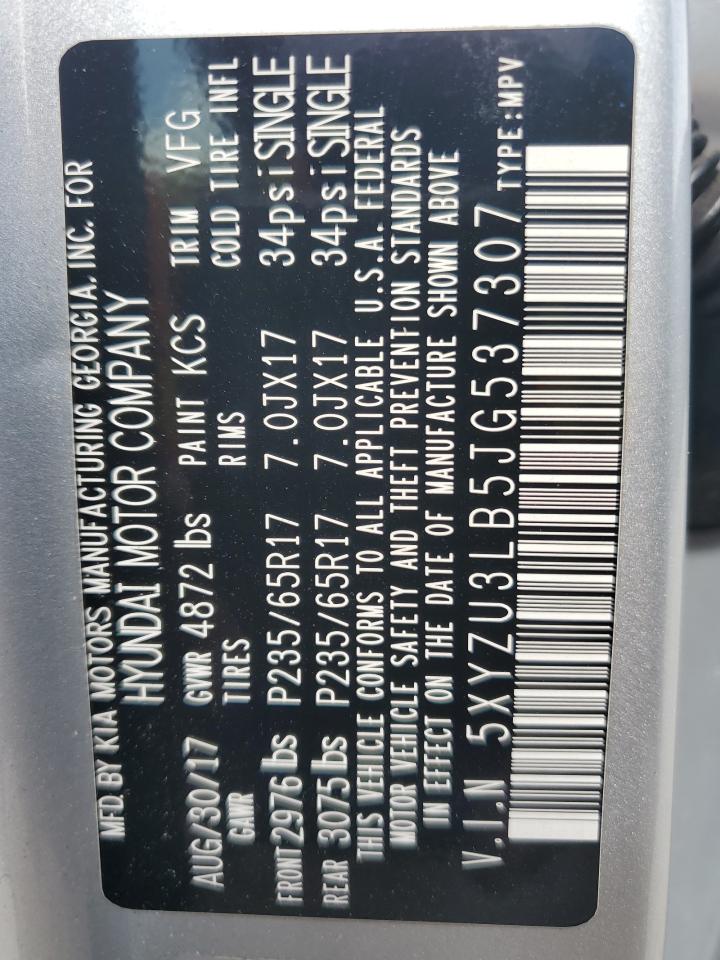 5XYZU3LB5JG537307 2018 Hyundai Santa Fe Sport