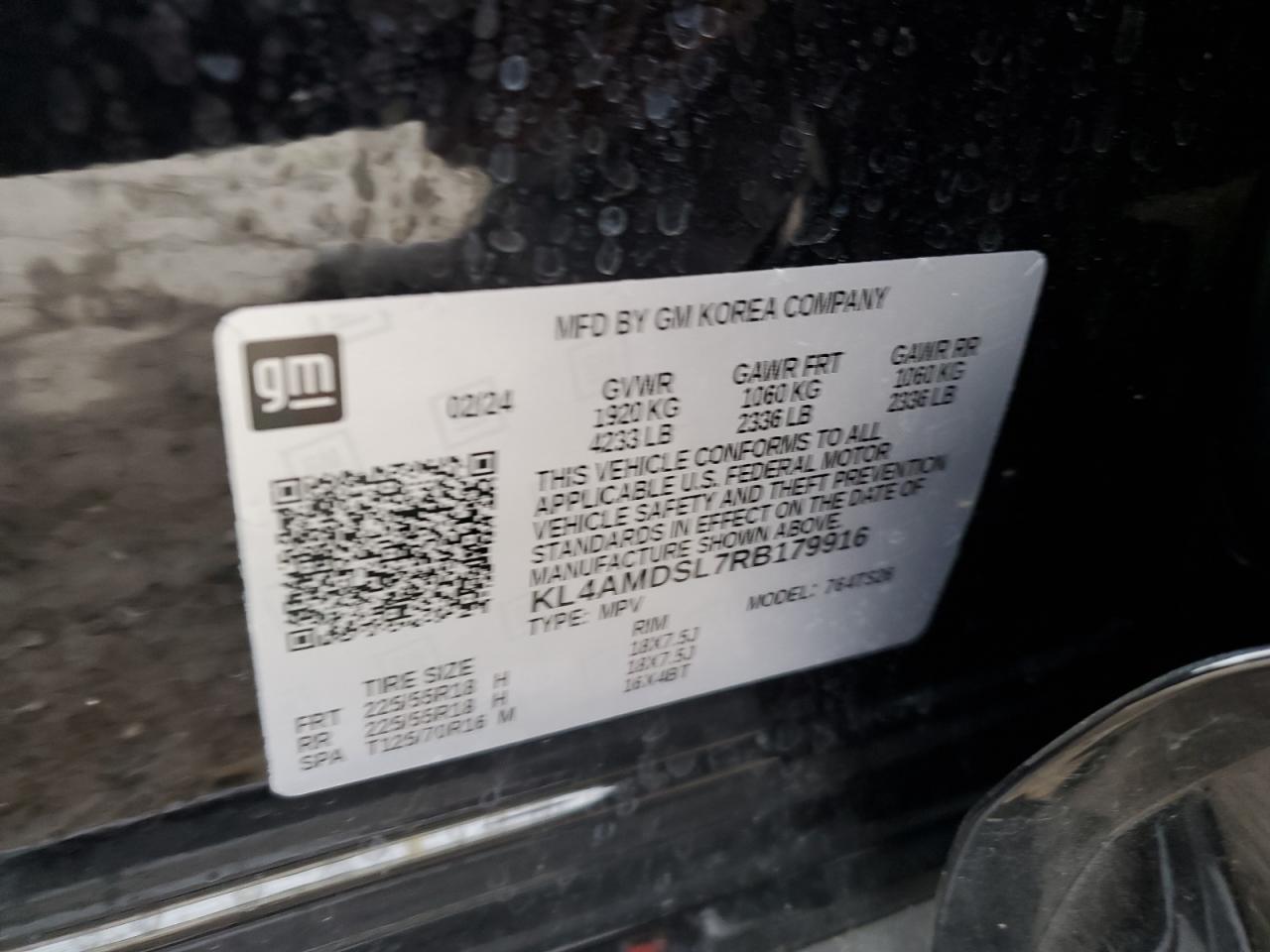 2024 Buick Encore Gx Sport Touring VIN: KL4AMDSL7RB179916 Lot: 67212595