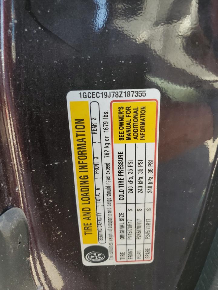 2008 Chevrolet Silverado C1500 VIN: 1GCEC19J78Z187355 Lot: 64553845