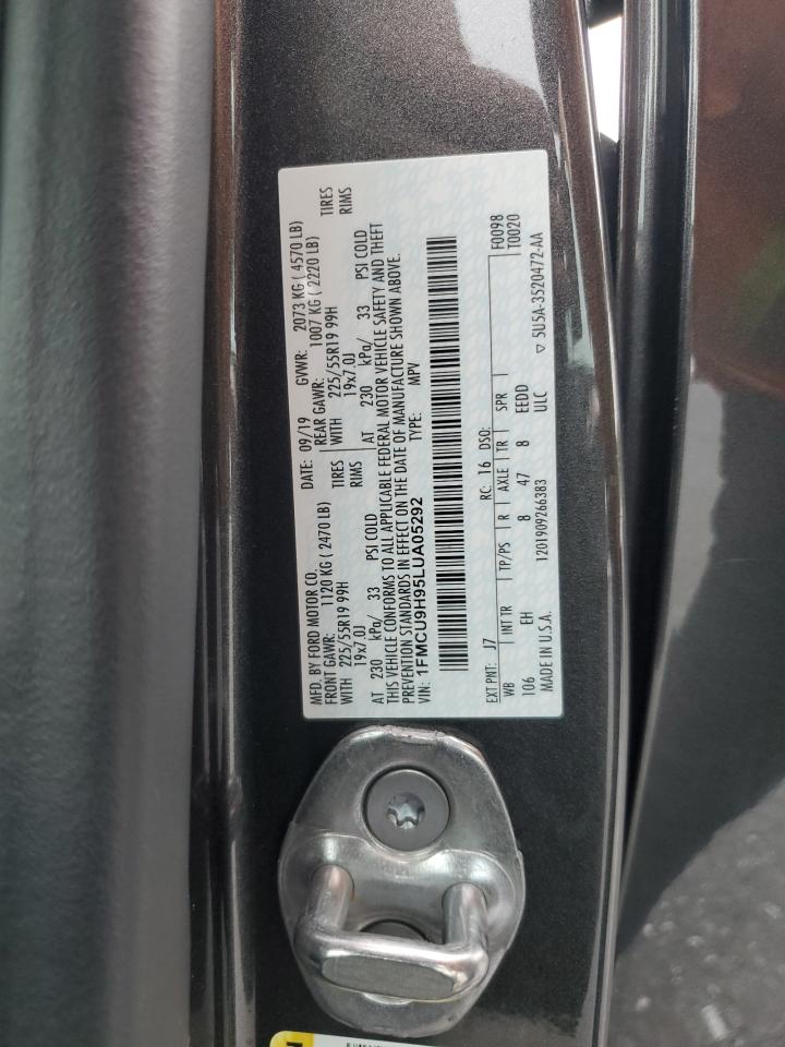 2020 Ford Escape Sel VIN: 1FMCU9H95LUA05292 Lot: 64805935