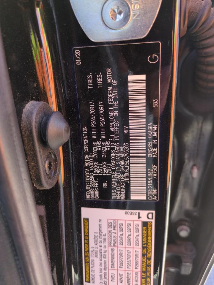 2020 Toyota 4Runner Sr5/Sr5 Premium VIN: JTEBU5JR5L5795203 Lot: 63693235