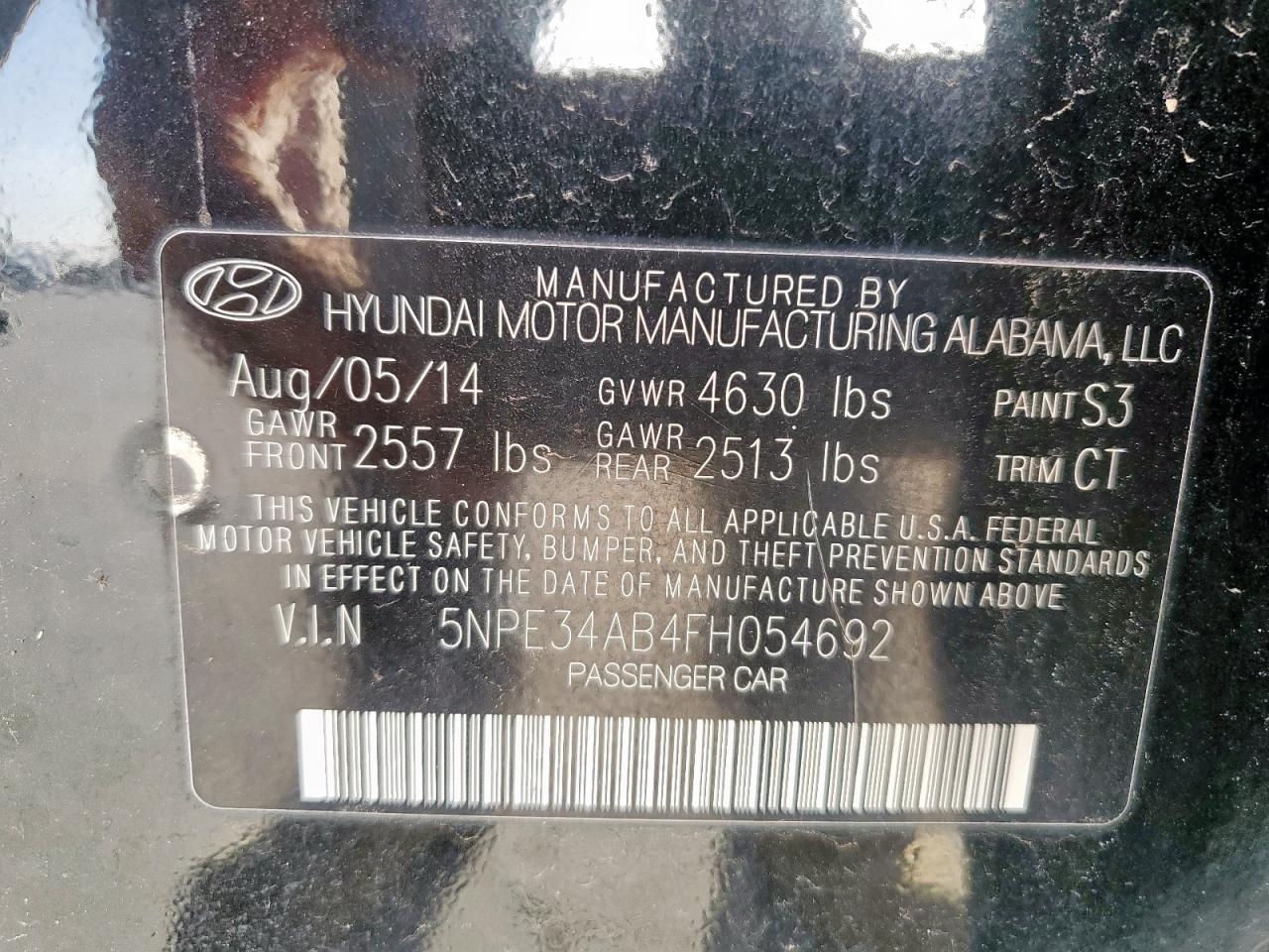 2015 Hyundai Sonata Sport VIN: 5NPE34AB4FH054692 Lot: 67042735