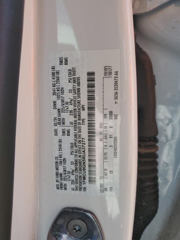 2024 Ford Escape Active VIN: 1FMCU9GN5RUA37277 Lot: 63859275