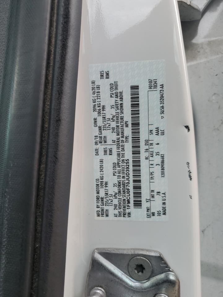 2018 Ford Escape S VIN: 1FMCU0F70JUD39255 Lot: 64485195