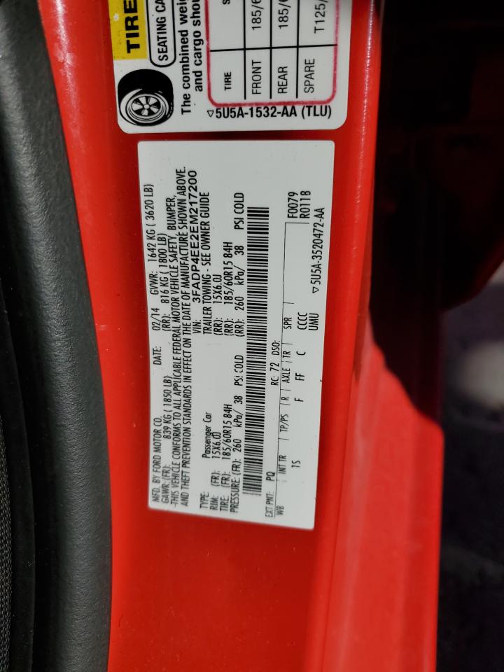 2014 Ford Fiesta Se VIN: 3FADP4EE2EM217200 Lot: 64456015