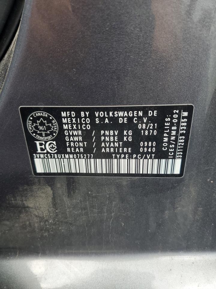2021 Volkswagen Jetta S VIN: 3VWC57BUXMM075277 Lot: 63897085