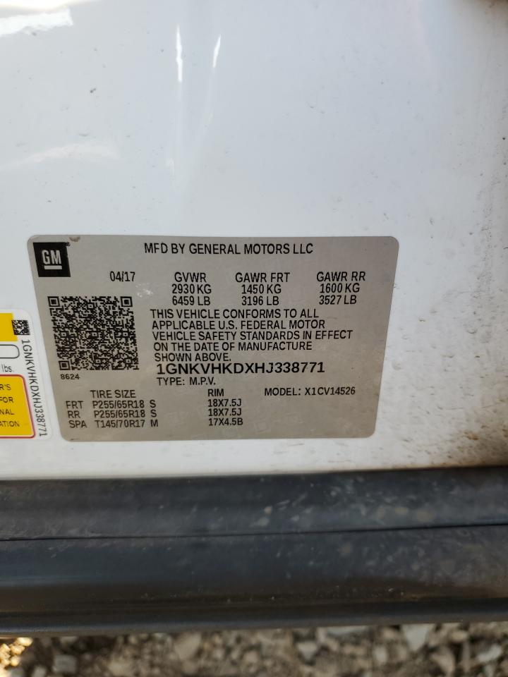2017 Chevrolet Traverse Lt VIN: 1GNKVHKDXHJ338771 Lot: 63281805
