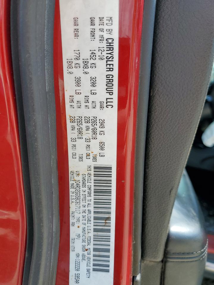 2011 Dodge Durango Express VIN: 1D4RD2GG5BC617117 Lot: 63713735