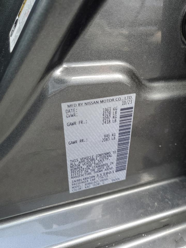 2024 Nissan Altima S VIN: 1N4BL4BV1RN333801 Lot: 64488365