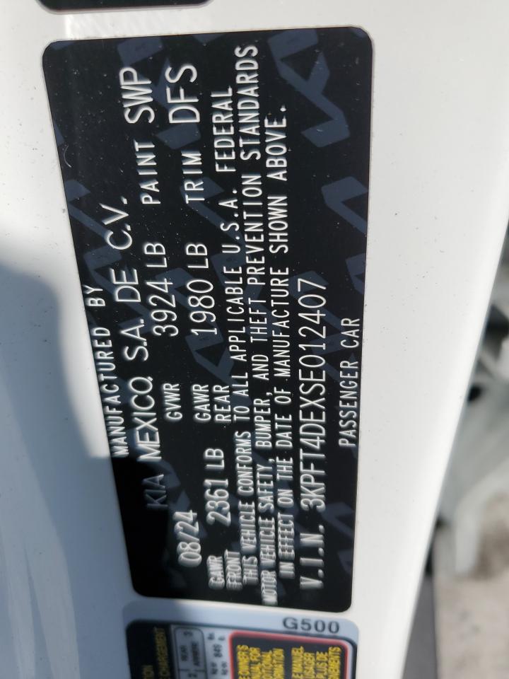 2025 Kia K4 Lx VIN: 3KPFT4DEXSE012407 Lot: 63235215