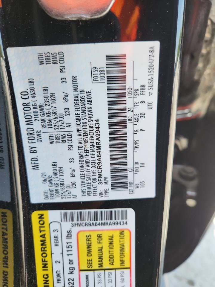 2021 Ford Bronco Sport VIN: 3FMCR9A64MRA99434 Lot: 64991835