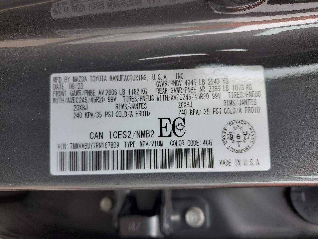 2024 Mazda Cx-50 Premium VIN: 7MMVABDY7RN167809 Lot: 65737375