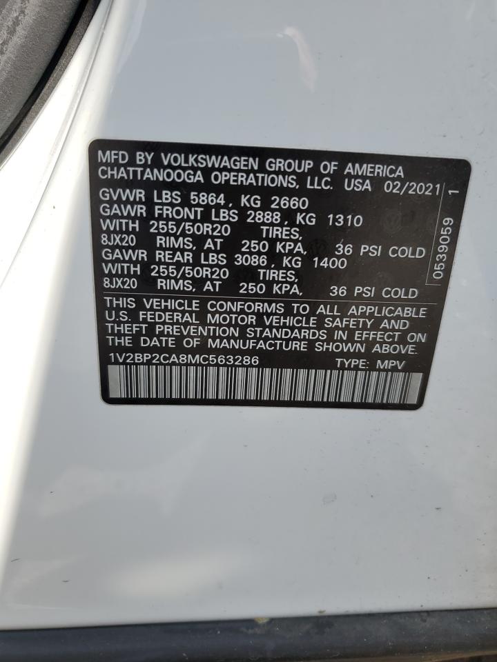 2021 Volkswagen Atlas Sel VIN: 1V2BP2CA8MC563286 Lot: 62472965