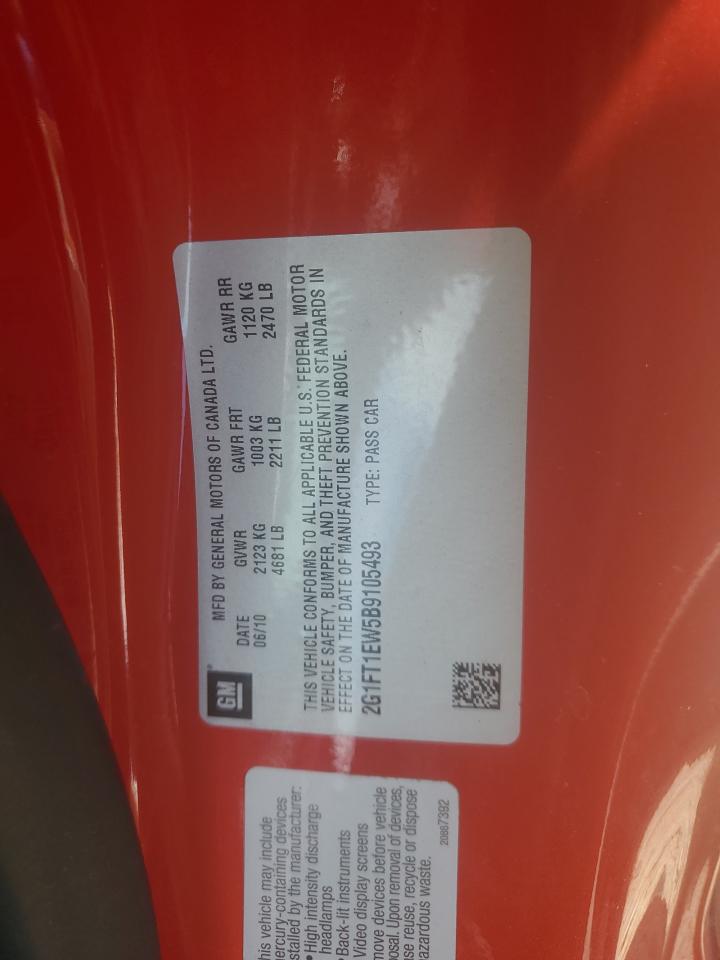 2011 Chevrolet Camaro 2Ss VIN: 2G1FT1EW5B9105493 Lot: 64027865