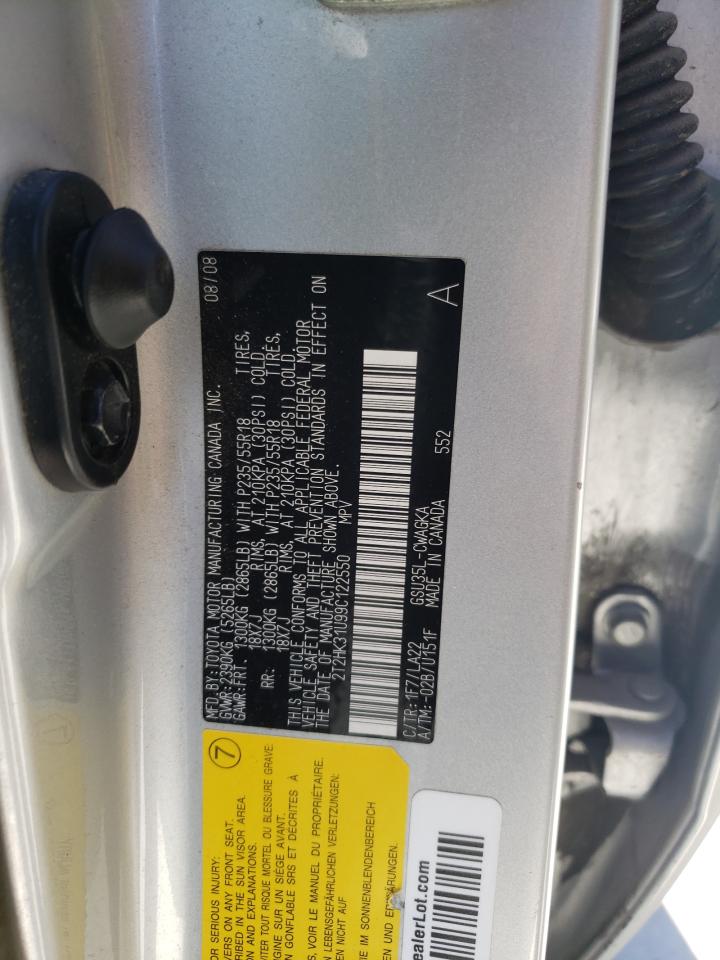 2009 Lexus Rx 350 VIN: 2T2HK31U99C122550 Lot: 65433405