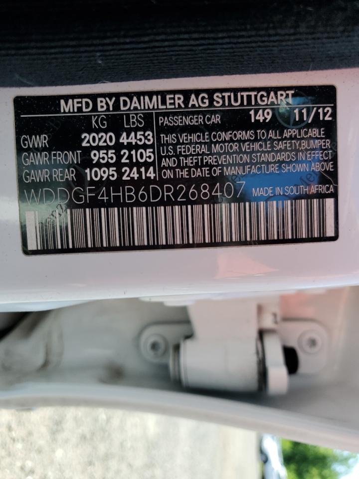 2013 Mercedes-Benz C 250 VIN: WDDGF4HB6DR268407 Lot: 62688885