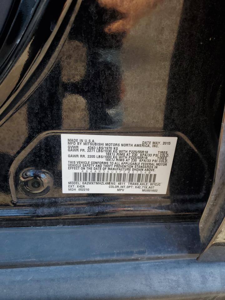 2015 Mitsubishi Outlander Sport Es VIN: 4A4AR3AU4FE037540 Lot: 65460925