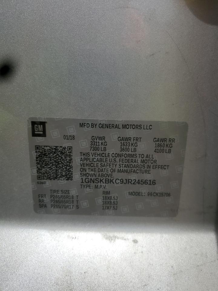 2018 Chevrolet Tahoe K1500 Lt VIN: 1GNSKBKC9JR245616 Lot: 66282115