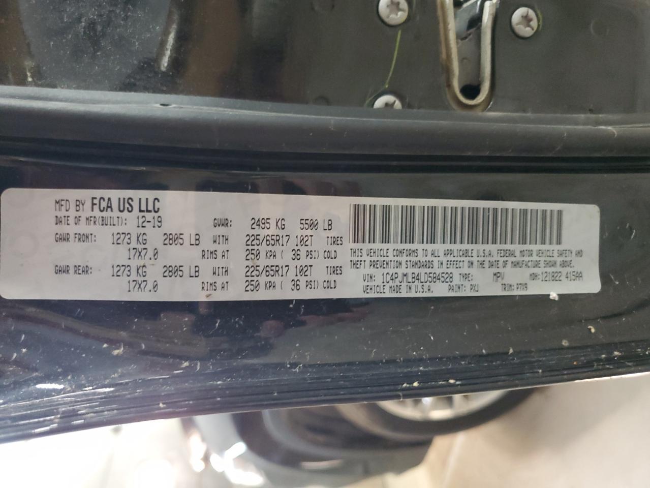 2020 Jeep Cherokee Latitude Plus VIN: 1C4PJMLB4LD584528 Lot: 64659615