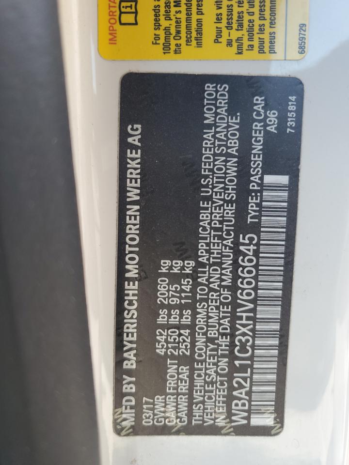 wba2l1c3xhv666645 WBA2L1C3XHV666645 2017 BMW M240I