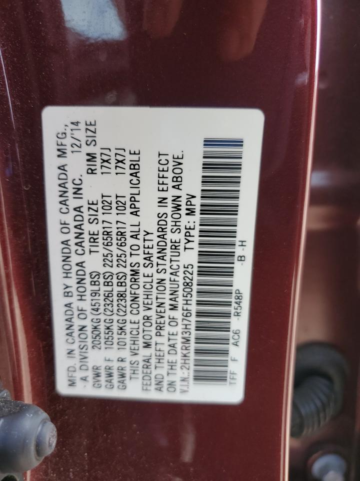 2015 Honda Cr-V Exl VIN: 2HKRM3H76FH508225 Lot: 63414835