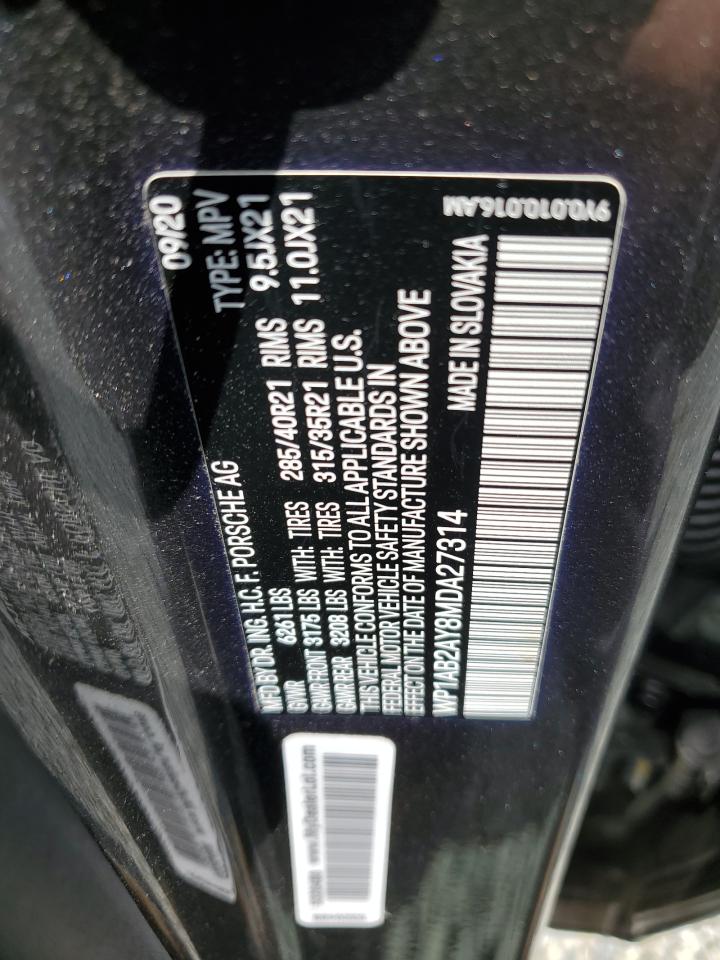 2021 Porsche Cayenne S VIN: WP1AB2AY8MDA27314 Lot: 62333045