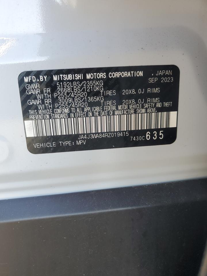 2024 Mitsubishi Outlander Sel VIN: JA4J3WA84RZ019415 Lot: 65317635