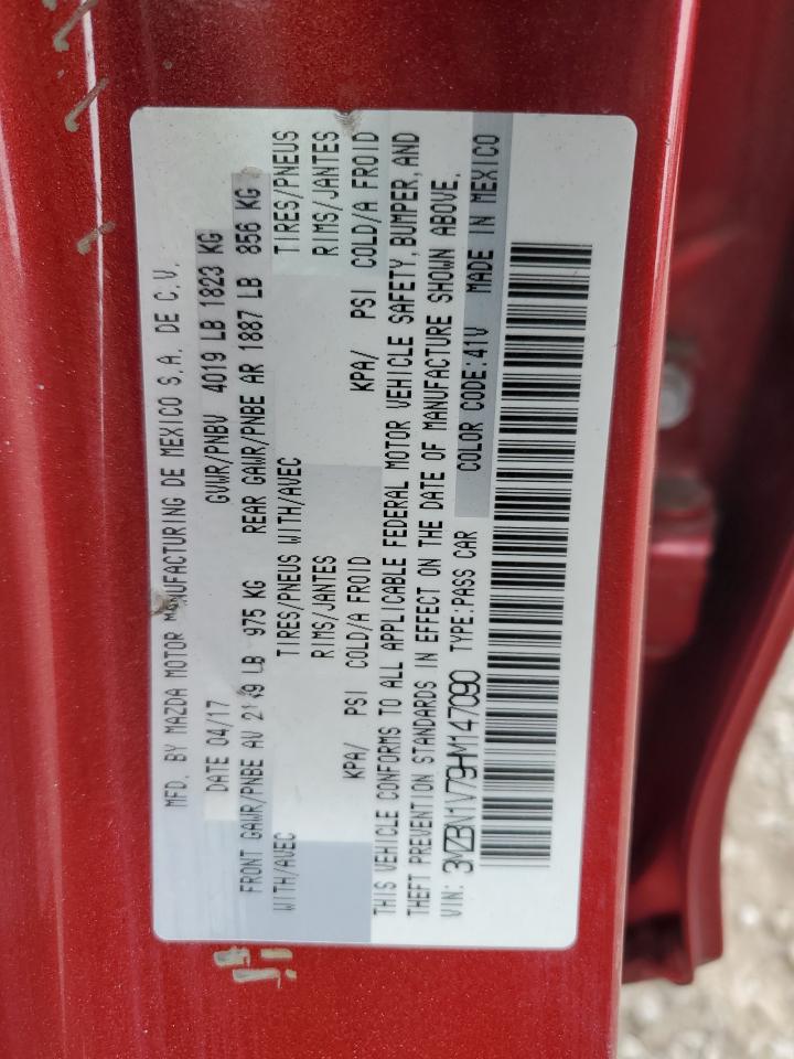 2017 Mazda 3 Touring VIN: 3MZBN1V79HM147090 Lot: 63237425