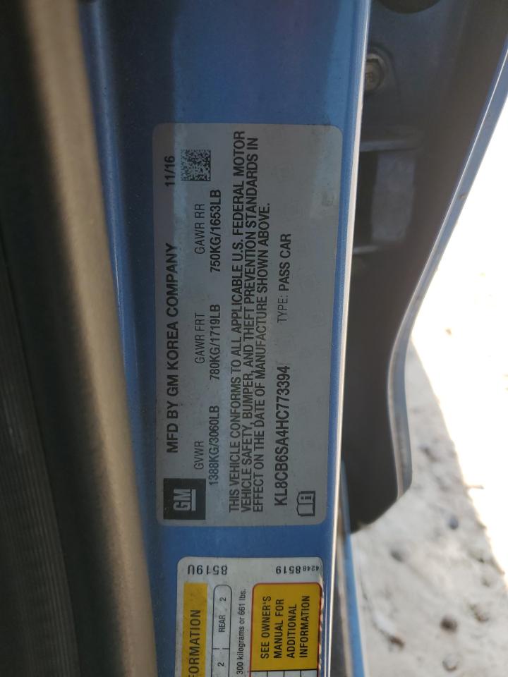 2017 Chevrolet Spark Ls VIN: KL8CB6SA4HC773394 Lot: 65835425